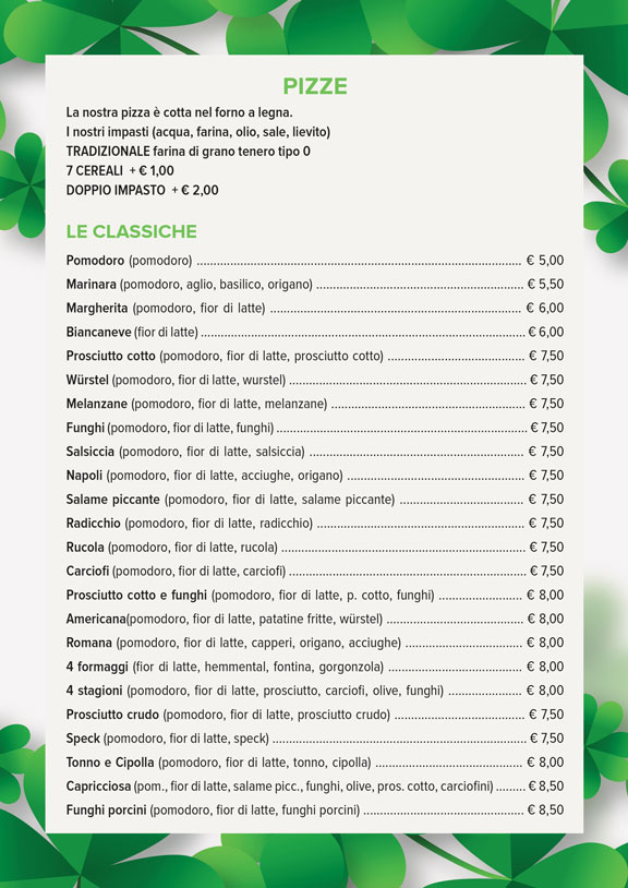 menù ristorante Forlì